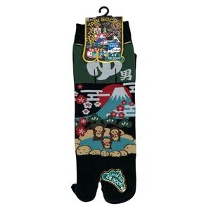 Japanese Tabi Socks Size Large NWT Mount Fuji Japanese Macaque Snow Monkeys